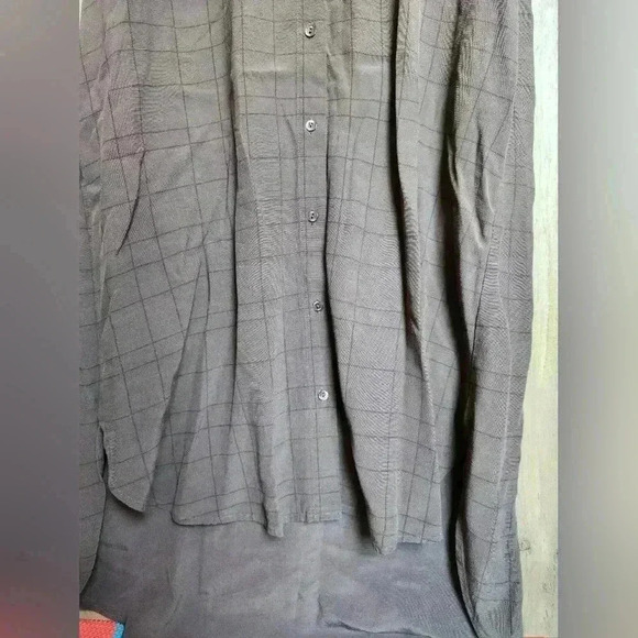 Eileen Fisher Tencel Blend Tunic Button Up Shirt Grey Size Small Petite Women's - Picture 10 of 13